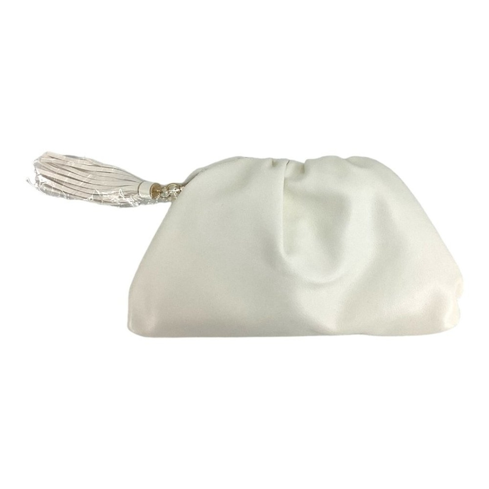 Understated Leather Ivory Dumpling Crescent Clutch Nwt $100 Msrp — image 8 of 8